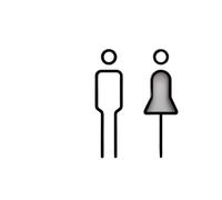 Segno della toilette Targa for WC in ottone, etichetta adesiva for porta, cartello segnaletico(Type2)