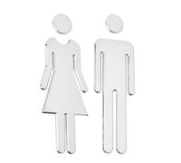 Segno della toilette Targa for WC in ottone, etichetta adesiva for porta, cartello segnaletico(Type3)