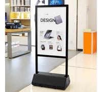 Segno di alluminio su due lati della pavimentazione della struttura a scatto con la base riempibile per la pubblicità all'aperto e Wayfinding