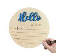 Segno Di Annuncio Del Bambino - Display Di Rivelazione Di Nome Personalizzato, Statistica Neonata Personalizzata | Scheda Di Informazioni Per Bambino In Legno Per La Data Di Nascita, Decorazione Di