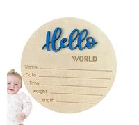 Segno di annuncio di nascita in legno - cartello personalizzato per il nome del bambino per le foto dei, decorazioni per la scuola materna e rivelazione 'ospedale - in legno rotondo con