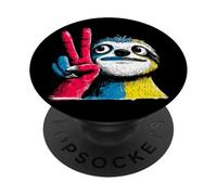 Segno di arte grafica del volto del personaggio pop dei graffiti della pace bradipo PopSockets PopGrip Adesivo