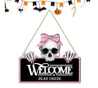 Segno di Benvenuto di Halloween - Halloween -Schild Dor Door Sign | Bar di Vestiti Creephery, Orrore Decorativo per Casa, Festa, Fuori, Parete, Fattoria, Casa Spettrale, Autunno, Vacanza,