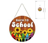 Segno di benvenuto porta - Design unico del pannello di gesso, decorazione in classe fatta a mano, messaggio di saluto individuale creativo | Sala di apprendimento scolastico lezioni di pedagogia