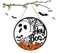 Segno Di Benvenuto Porta - Ghirlanda Di Fantasma, Rotonda Spider Web Halloween Decoration | Decorazioni Per Porte Anteriori Sospese Per Il Salotto Mantello Da Ingresso Appartamento Patio Cortile