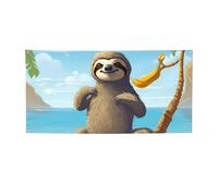 Segno di bradipo sulla spiaggia per esterni e interni sfondo di compleanno poster decorazioni per feste forniture sfondo fotografico con occhielli bandiera da parete personalizzata