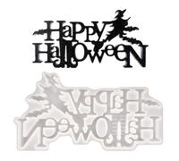 Segno Di Halween Silicone Shapes-Door Con Lettere "Happy Halloween" | Crabrimi Di Resina Epossidica, Design Multiuso, Flessibile, Rivestito Antiaderente, Ideale Per La Produzione Di, Cemento,