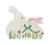 Segno di legno di coniglio, Pasqua in legno di coniglio di Pasqua,Set di decorazione per vassoio a più livelli di coniglio di Pasqua segno della fattoria nel centrotavola decorativo