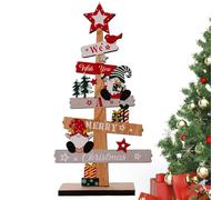 Segno di legno di Natale desktop - Plancia in legno da tavolo progettata con gli gnomi pupazzo di neve di Babbo Natale,Ornamenti natalizi per mensole regalo per ragazzi, ragazze, bambini, ragazzi, ado