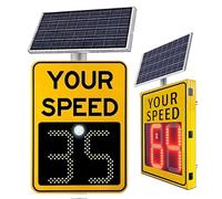 Segno di limite velocità radar energia solare alluminio prova ruggine rilevatore limiti sicurezza Avviso strada in Il display LED in Avverte Visualizzazione del Display Scheda avviso stradale(24*35in)