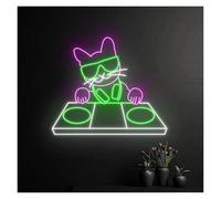 Segno di luce al neon Cat DJ per insegna al per neon LED Light per alimentazione per USB 40cmx28cm