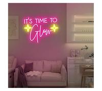 Segno di luce al neon Insegne al neon decorative Insegna It's Time To Glow, 45 cm