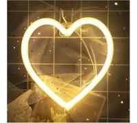 Segno di luce al neon Lettere colorate, illuminazione interna, insegna al per neon a forma di cuore, da appendere alla parete(Giallo)