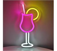 Segno di luce al neon Per lampada al neon prestito parola Bicchiere da cocktail con succo di limone per insegna