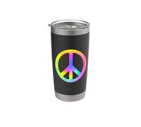 Segno di pace bei colori Bicchiere termico in acciaio inox doppia parete