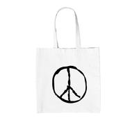 Segno di Pace - Borsa Tote IN Tela - Anti Guerra Simbolo Rétro