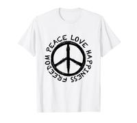 Segno di pace Freedom Peace Love Happiness Simbolo di pace Maglietta