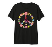 Segno di Pace Hippie Fiore Potere Segno Pace Mondo Pace Maglietta Premium