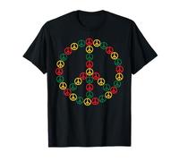 Segno di pace Hippie Retro 60s 70s Rasta Peace Lover Vintage Maglietta