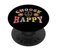 Segno di pace Scegli Happy Hippie Soul Retro 60S 70s Vintage PopSockets PopGrip Adesivo