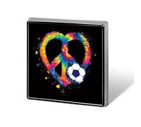 Segno di pace Tie-dye Cuore E Pallone da Calcio Spille Unisex Spille & Spille Quadrato Leggero Risvolto Distintivo Gioielli per Abbigliamento Scialle Cappello