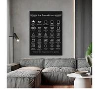 Segno Di Simbolo Di Lavanderia Francese Stampe In Bianco E Nero Affiche Buanderie Wall Art Picture Canvas Painting Laundry Room Decor 40X50Cm Senza Telaio