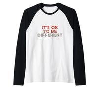 Segno di testo Autismo Consapevolezza autistica Va bene essere diversi Maglia con Maniche Raglan