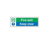 Segno, Fire Exit Keep Clear, Photoluminescent Rigido Plastica, 32062L