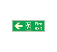 Segno, Fuoco Exit Sinistro, Photoluminescent Rigido Plastica, 32003L