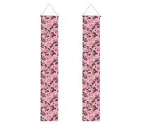 Segno grazioso della bandiera del portico di laurea della stampa delle rose rosa, decorazioni all'aperto durevoli della porta del grado di congratulazioni