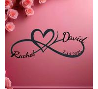 Segno in metallo Infinity Love personalizzato - Nomi della coppia e data personalizzati, perfetto per matrimonio, anniversario, San Valentino, regali per la sposa - Decorazione da parete di stile vint