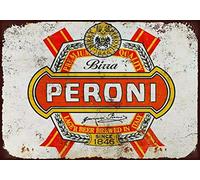 Segno in metallo metallo segni di latta vintage peroni rosso decorazione da parete 20 x 30 cm segno di latta retrò decorazione segno casa bar