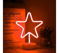 Segno Neon, Neon Sign LED Neon Light Night Lamp USB Battery Powered Led Neon Light Sign (Star, Red)