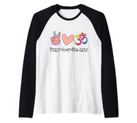 Segno Om per Amanti dello Yoga e Hippie Maglia con Maniche Raglan