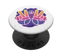 segno pace, donna, bambini, uomini PopSockets PopGrip Adesivo