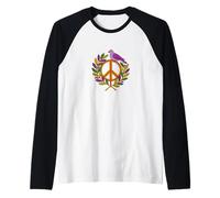 Segno Pace, Fatto, di, ulivo, Rami, e, Colomba, Simbolo Maglia con Maniche Raglan