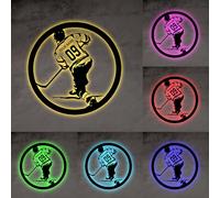 Segno personalizzato di Hockey in metallo Lampada notturna a led di Hockey Arte murale di Hockey su ghiaccio Segno di nome di Hockey Lampada di Hockey Regalo per gli appassionati di sport di Hockey