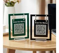Segno personalizzato in acrilico QR Code,Segni e loghi aziendali personalizzati, menu Qr Ristorante,Personalizzato Multi Instagram Web Social Media Signs,WiFi QR Code, Vendor Booth Must-Haves (Stile 2