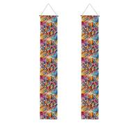 Segno variopinto dell'insegna del portico di laurea della stampa della pittura di arte di pop, decorazioni all'aperto durevoli della porta di Grad