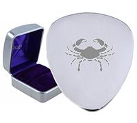 Segno zodiacale del cancro acciaio plettro inciso in scatola