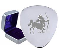 Segno zodiacale del Sagittario acciaio plettro inciso in scatola