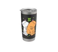 Segno zodiacale Gemelli come oroscopo gatto Bicchiere termico in acciaio inox doppia parete