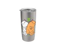 Segno zodiacale Gemelli come oroscopo gatto Bicchiere termico in acciaio inox doppia parete