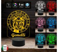 SEGNO ZODIACALE GEMELLI Lampada a led Luce da notte Idea regalo compleanno [EEK: A++]