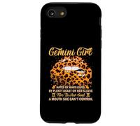 Segno zodiacale sexy con labbra leopardate per il compleanno di una ragazza Gemelli Custodia per iPhone SE (2020) / 7 / 8