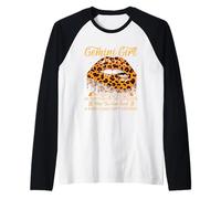 Segno zodiacale sexy con labbra leopardate per il compleanno di una ragazza Gemelli Maglia con Maniche Raglan