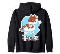 Segno zodiacale Toro Divertente Gatto Astrologia Oroscopo Felpa con Cappuccio