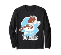 Segno zodiacale Toro Divertente Gatto Astrologia Oroscopo Maglia a Manica