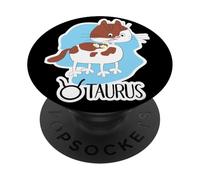 Segno zodiacale Toro Divertente Gatto Astrologia Oroscopo PopSockets PopGrip Adesivo
