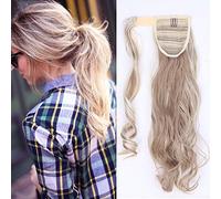 SEGO 43cm Extension Capelli Coda di Cavallo Clip in Hair Sintetici Mossi Ponytail Extension - Biondo Rossiccio mix Biondo Chiarissimo